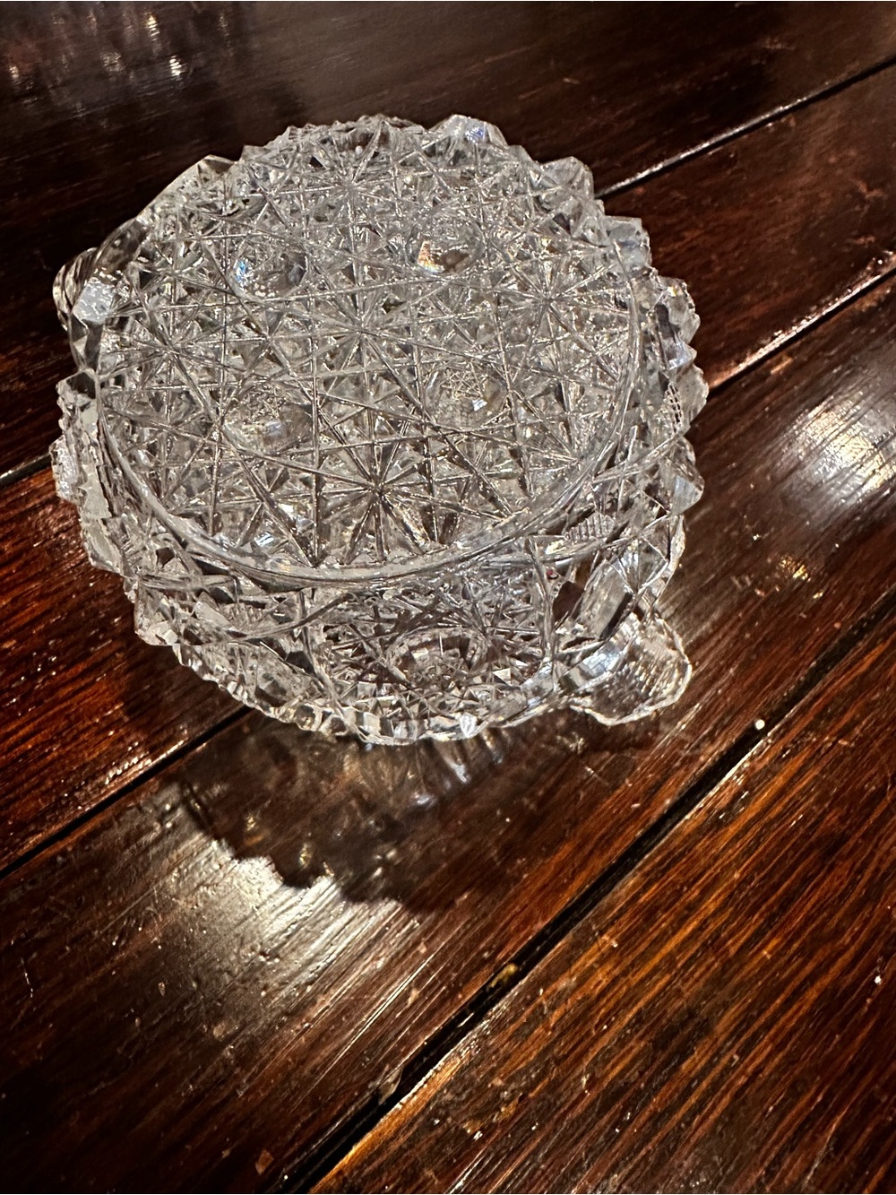 Cut Glass Sugar & Creamer - Picture 5 of 5